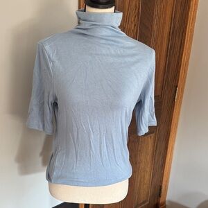 Light Blue Turtleneck Top